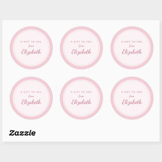 Mooie "Een cadeau voor jou van" naamsticker Ronde Sticker