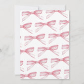 Mooie Eén Roze Strik Coquette Meisje 1e Verjaardag Kaart (Achterkant)