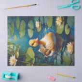 Mooie eend bij de vijver decoupage tissuepapier (Craft)