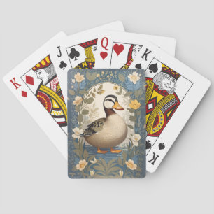 Mooie Eend Vintage Bloemen Natuur Geïnspireerd Pokerkaarten