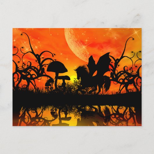 Mooie eenhoorn briefkaart (Voorkant)