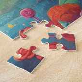 Mooie eenhoorn gepersonaliseerd legpuzzel (Zijkant)