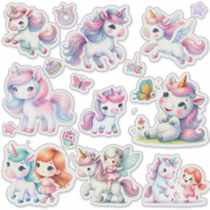 Mooie Eenhoorn Kawaii Pastel Eenhoorn Uitknip Stic Sticker