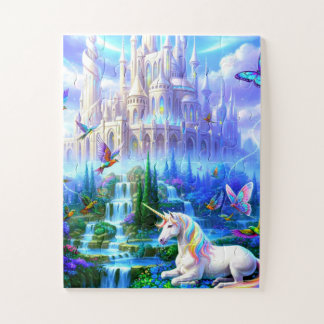 Mooie Eenhoorn op Kasteel Gazon Legpuzzel