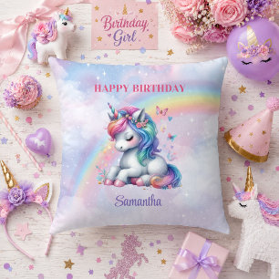 Mooie Eenhoorn Pastel Magische Meisjes Verjaardag Kussen