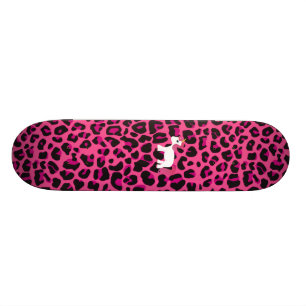Mooie eenhoorn roze luipaardprint skateboard