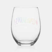 Mooie eenvoudige minimale liefde is liefde trots wijnglas zonder voet (Achterkant)