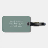 Mooie Eenvoudige Moderne Groene Geinitialiseerde B Bagagelabel (Achterkant horizontaal)