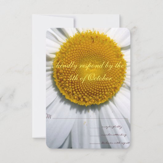 Mooie Elegant Daisy Wedding RSVP (Voorkant)