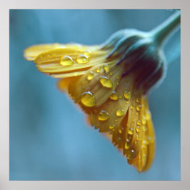 Mooie Elegant Gele Gele Vloerdruppels Poster