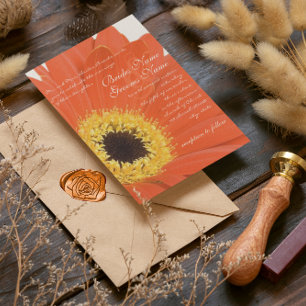 Mooie Elegant Gerber Daisy Wedding Uitnodiging