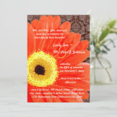 Mooie Elegant Gerber Daisy Wedding Uitnodiging (Staand voorkant)