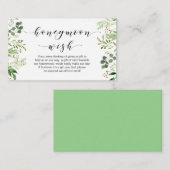 Mooie Elegant Greenery, Black, Honeymoon Wish Informatiekaartje (Voorkant / Achterkant)