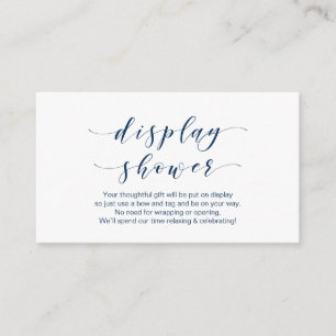 Mooie elegant, Navy Blue font, Display Shower Informatiekaartje