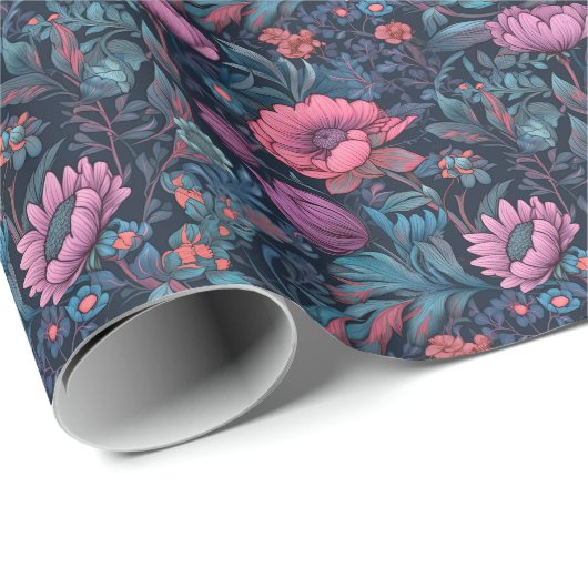 Mooie Elegant roze Floral Cadeaupapier (Rol Hoek)