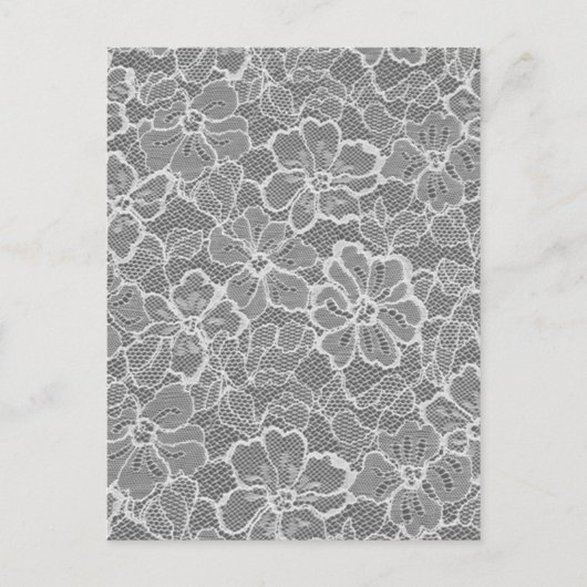 Mooie elegant, witte lave florale briefkaart (Voorkant)