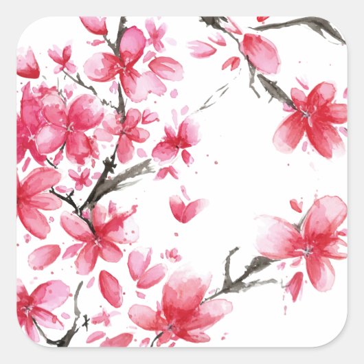 Mooie & Elegante Cherry Blossom Sticker Seal (Voorkant)