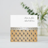 Mooie elegante Damask bruiloft uitnodiging (Staand voorkant)