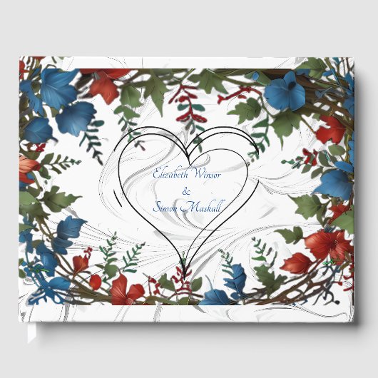 Mooie, elegante en grillige bruiloft thema decor gastenboek (Voorkant)