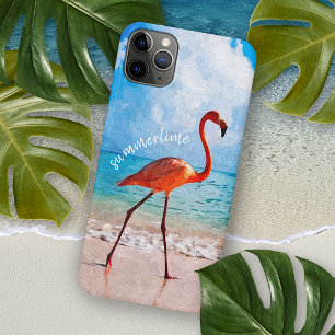 Mooie elegante flamingo op doorsnee Waterverf kuns iPhone 11 Pro Max Hoesje