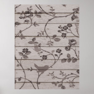 Mooie  elegante florvogels vlinders poster