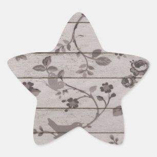 Mooie  elegante florvogels vlinders ster sticker