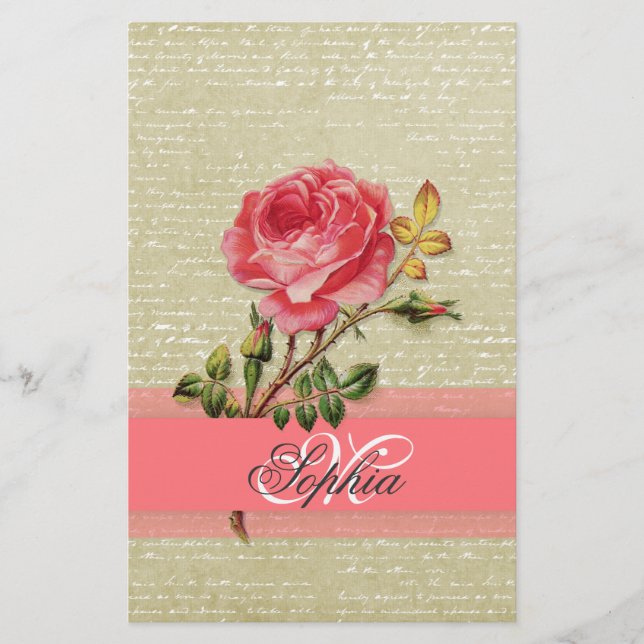 Mooie elegante  monogram rozen (Voorkant)