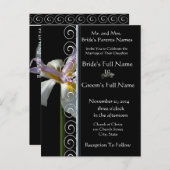 Mooie elegante orchidee bruiloft uitnodiging (Voorkant / Achterkant)