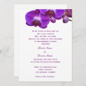 Mooie, elegante, paarse orchidee bloemen bruiloft kaart (Voorkant / Achterkant)