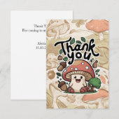 Mooie elegante paddenstoel dank je kaart (Voorkant / Achterkant)