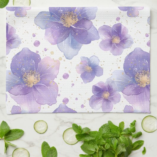 Mooie elegante patten naadloze print bloem theedoek (Gevouwen)