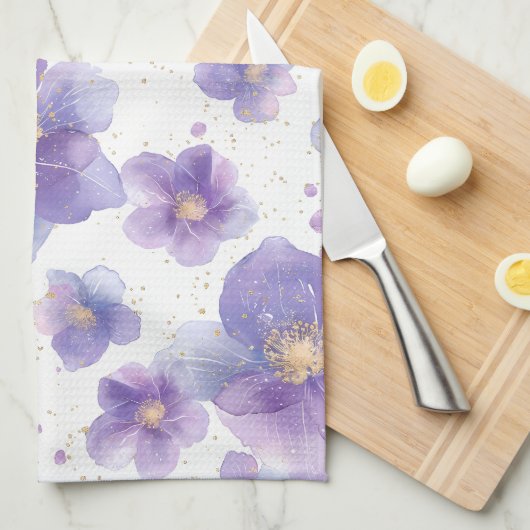 Mooie elegante patten naadloze print bloem theedoek (Quarter Fold)