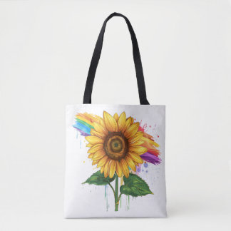 Mooie elegante print met een zonnebloem draagtas