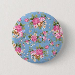 Mooie, elegante  rozen ronde button 5,7 cm