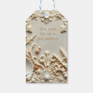 Mooie elegante schelpen en koralen inspireerden cadeaulabel