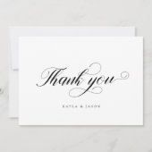 Mooie Elegante Script Formele Moderne Trouwdag Bedankkaart (Voorkant)