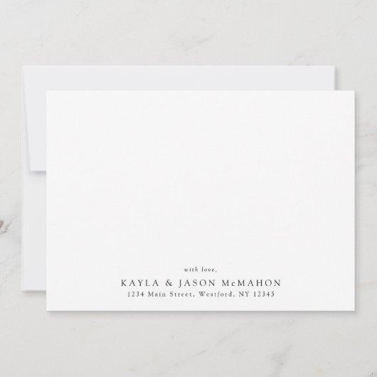 Mooie Elegante Script Formele Moderne Trouwdag Bedankkaart (Achterkant)