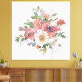 Mooie Elegante waterverf bloemboeket kunst Canvas Afdruk (Insitu (Woonkamer))