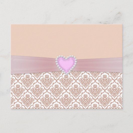 Mooie, elegante witte parels werken hart briefkaart (Voorkant)