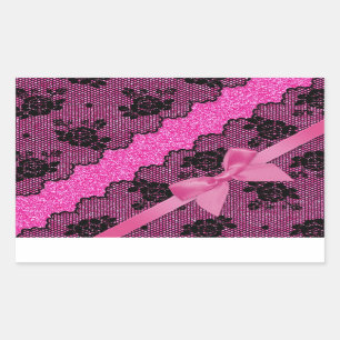 Mooie, elegante zwarte rozen stippen rechthoekige sticker