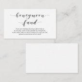 Mooie elegantie, Black script Honeymoon Fund Informatiekaartje (Voorkant / Achterkant)