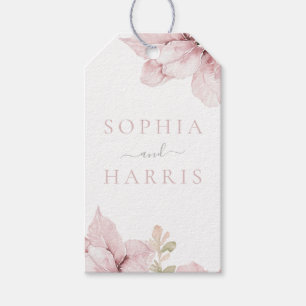Mooie Elegantie Blush Bloemen Bruiloft Cadeaulabel