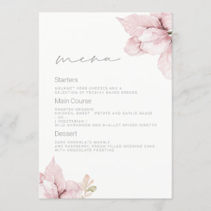 Mooie Elegantie Blush Bloemen Bruiloft Menu