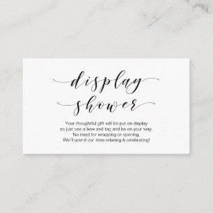 Mooie elegantie, zwart script, display douche informatiekaartje