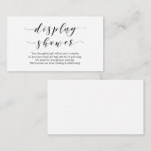 Mooie elegantie, zwart script, display douche informatiekaartje (Voorkant / Achterkant)