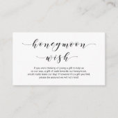 Mooie elegantie, zwart script Honeymoon Wish Informatiekaartje (Voorkant)