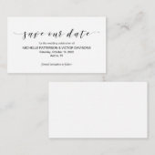 Mooie elegantie, zwart, sla de datum op informatiekaartje (Voorkant / Achterkant)