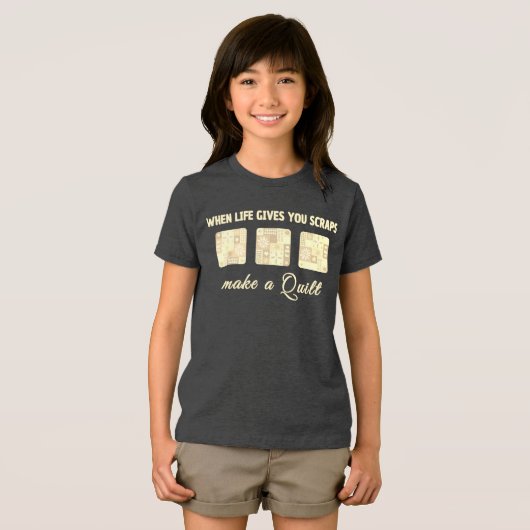 Mooie en bloemrijke patchworkpatroon in pasteltint Tri-Blend shirt (Voorkant volledig)
