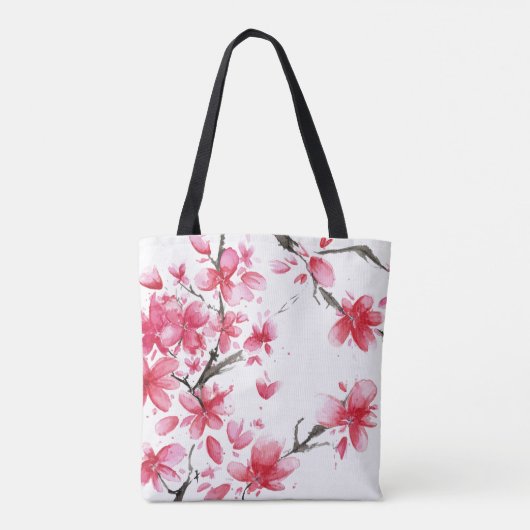 Mooie en elegante Cherry Blossom Canvas tas (Achterkant)