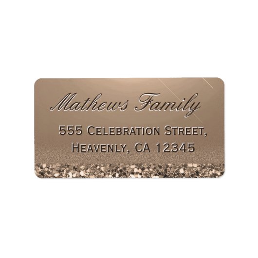 Mooie en Elegante Gouden Glitter Etiket (Voorkant)